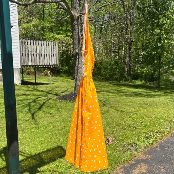 NWT $118 Anthropologie | Moulinette Souers | Polka Dot | Cotton Dress |Marigold - Picture 7 of 12